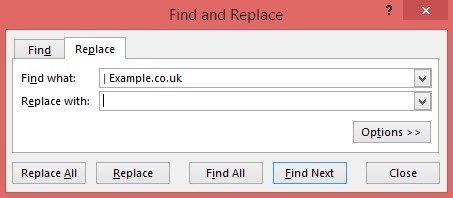 Find and Replace Excel