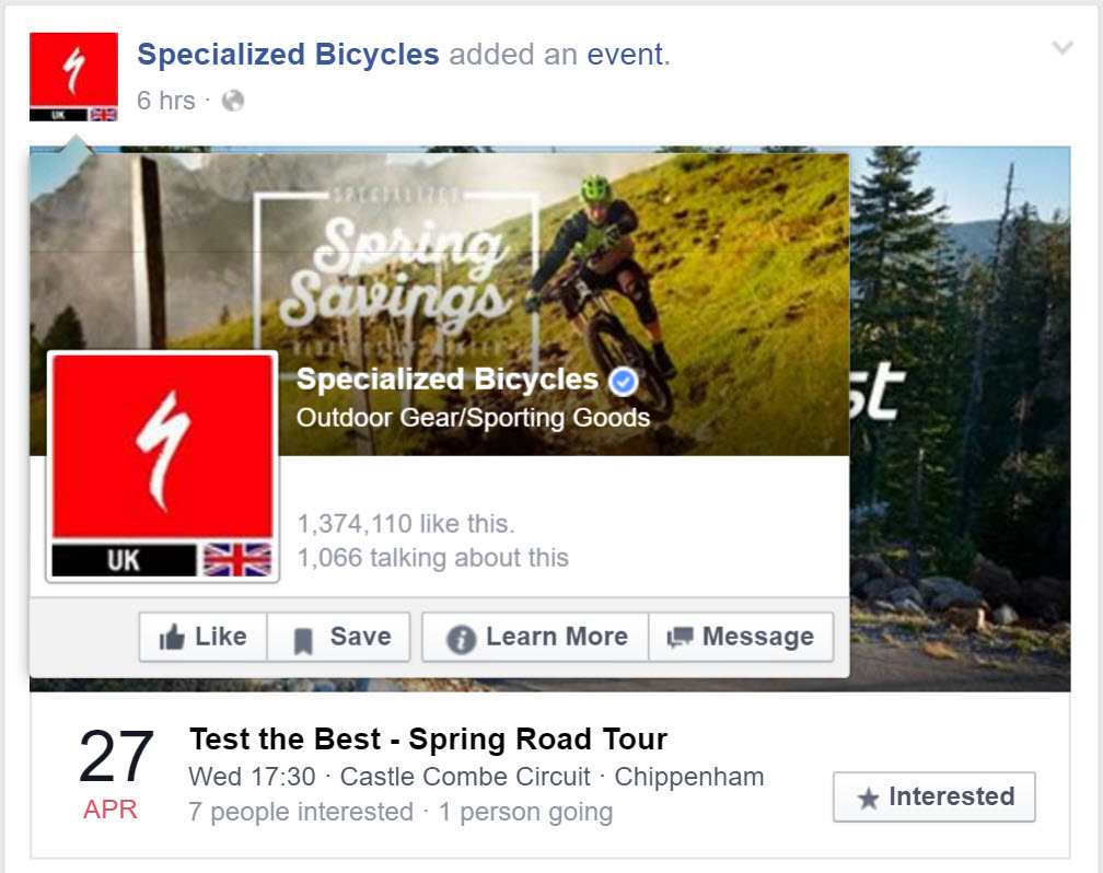 Along with sales offers, how to videos, sporting updates from sponsored riders and the works team, Specialized host events across the UK for new and existing customers to ride their products