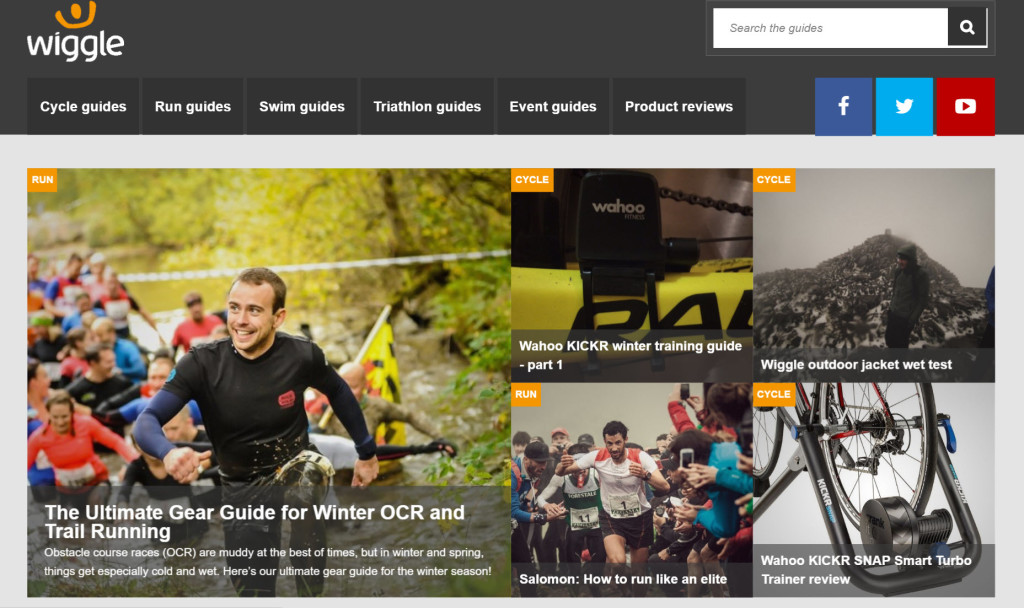 Wiggle offer expert guides and repeat purchase awards to retain their customer base
