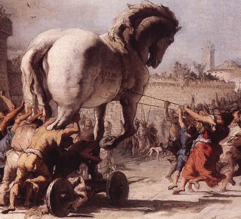 Giovanni_Domenico_Tiepolo - The Procession of the Trojan Horse in Troy