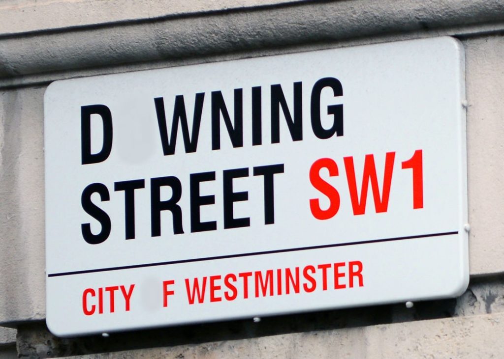 Downing Street sign - missing type campaign