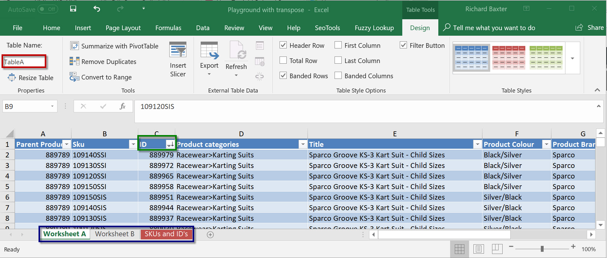 excel raw view
