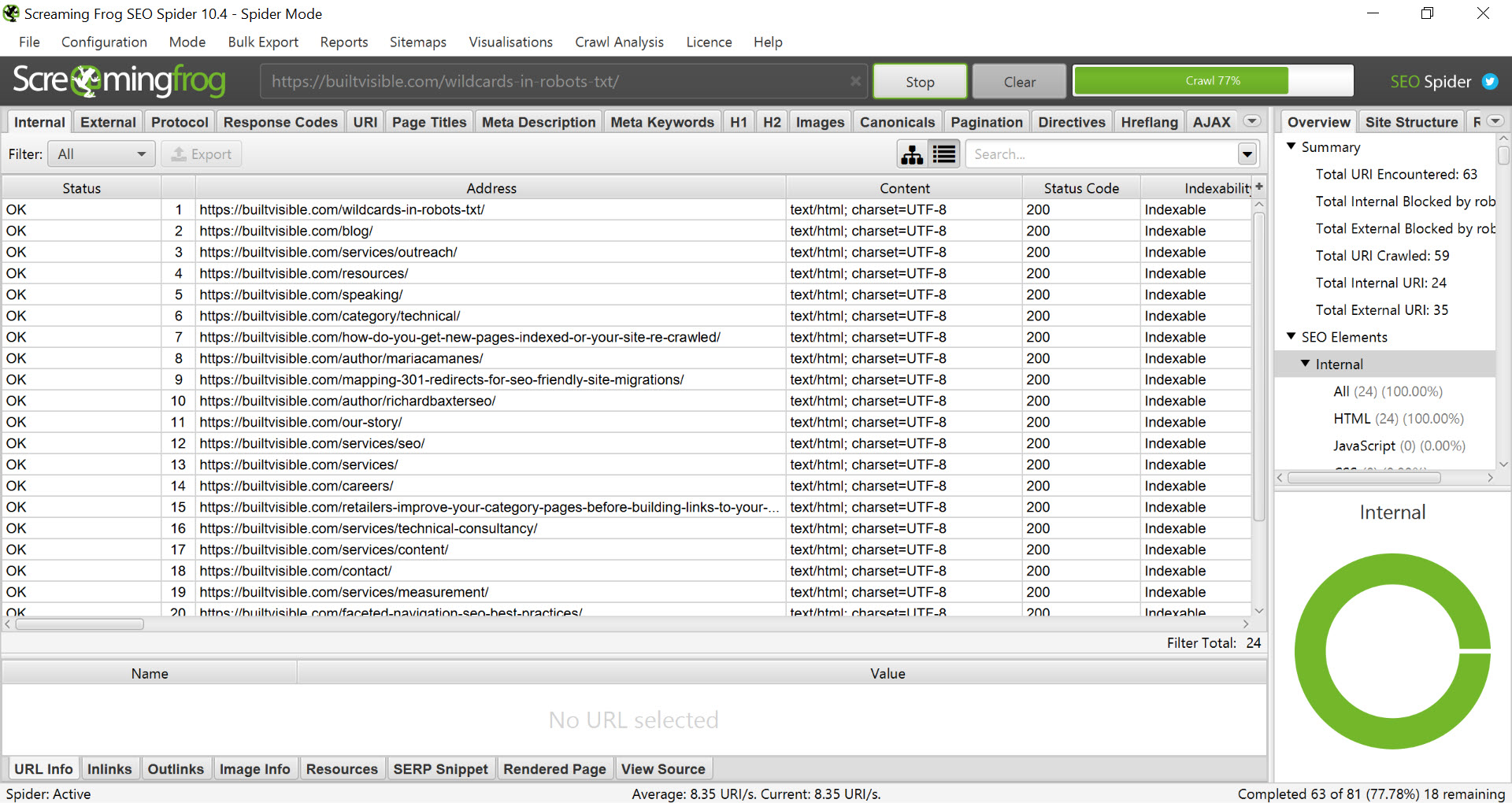 screamingfrog in spider mode
