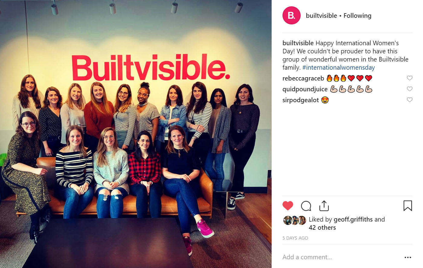 Builtvisible on international womens day 2019
