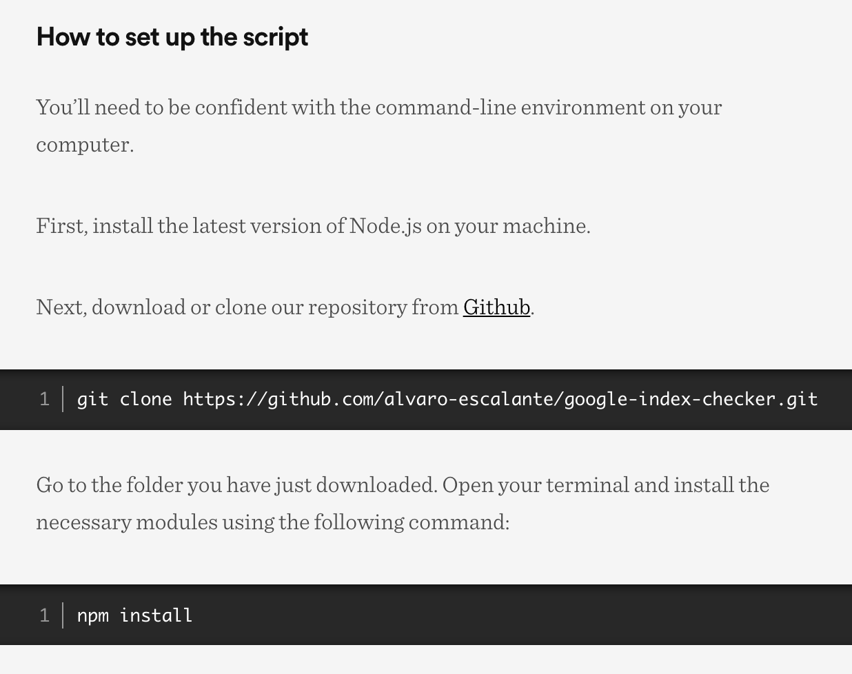 Script download instructions