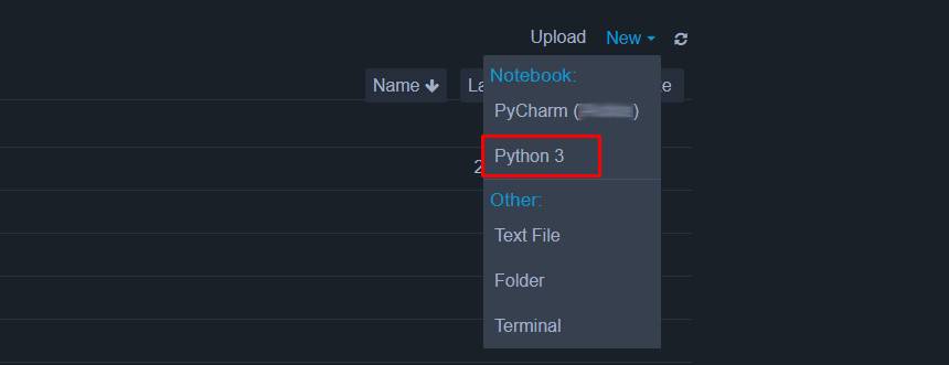 Start python 3 notebook