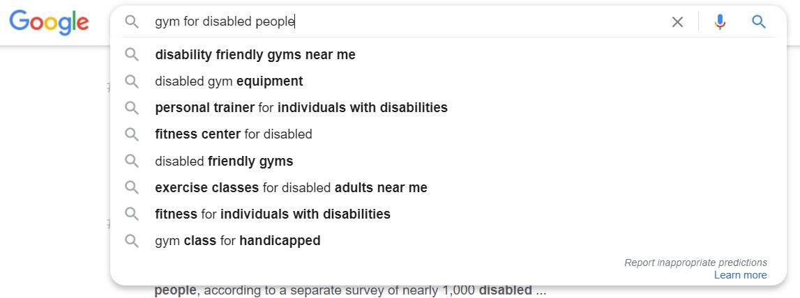 Google autocomplete suggestions 