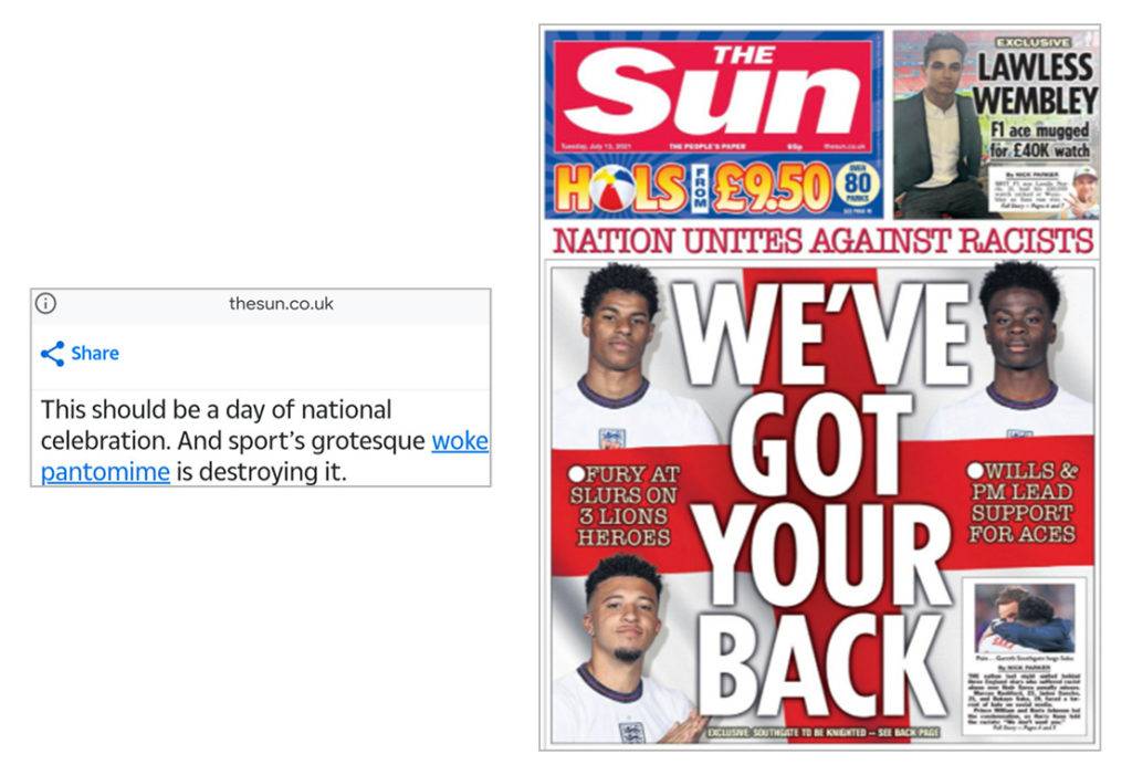 Are you paying for links with principles_Screenshot of The Sun newspaper and opposing views
