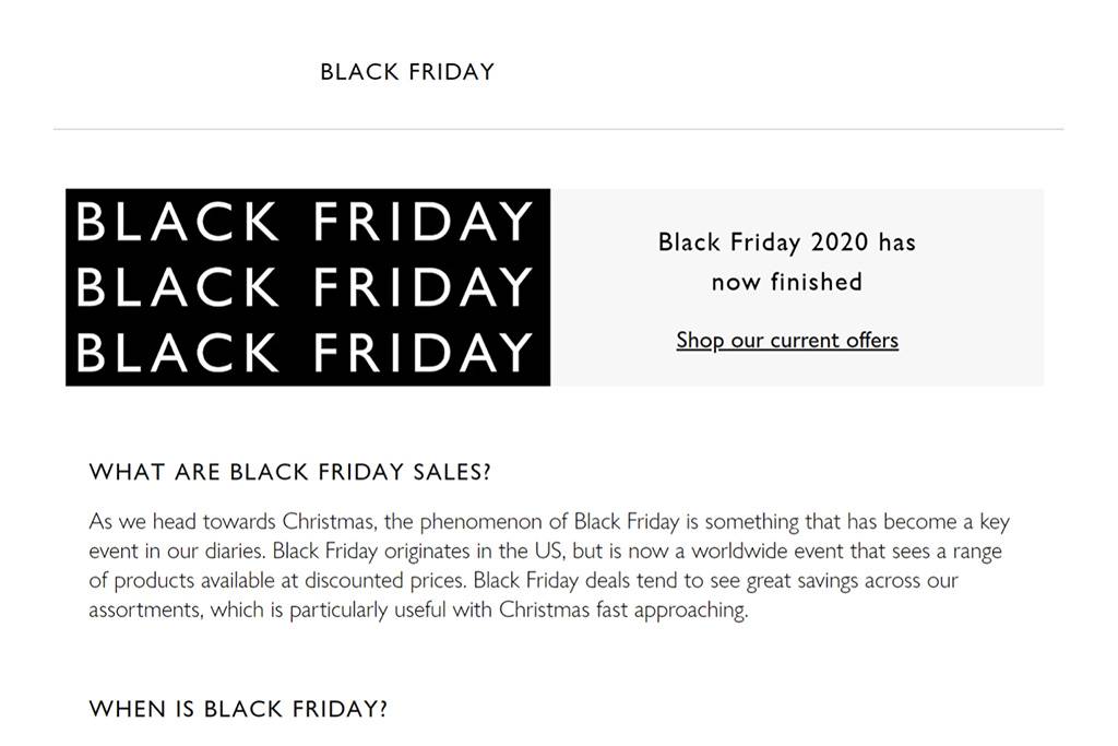 How to maximise Black Friday links for ongoing results_John Lewis image