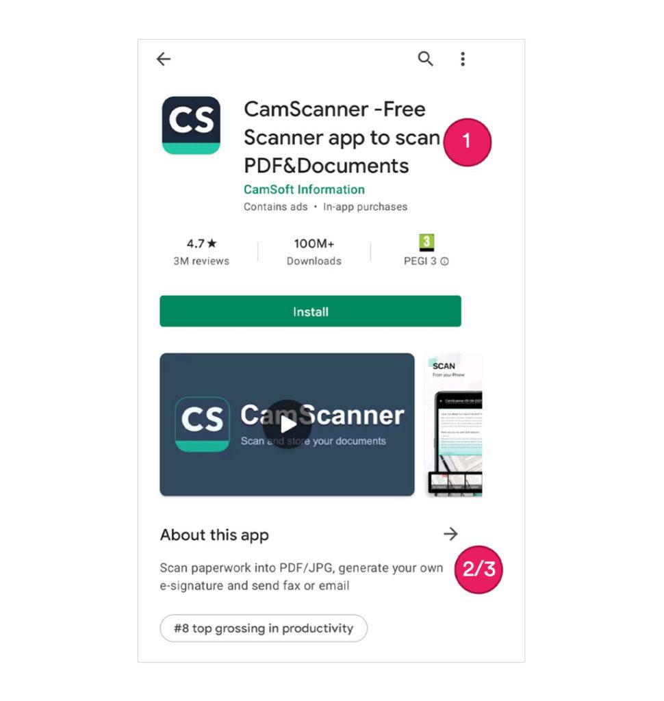 Why you should focus on optimising your app store presence in 2022_Camscanner image 2